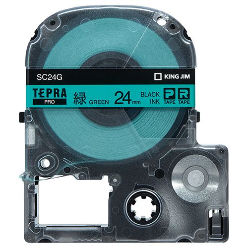 乐天商城 - テプラ　PRO　テープカートリッジ　パステル　24mm　緑/黒文字　1個