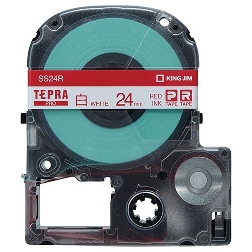 乐天商城 - テプラ　PRO　テープカートリッジ　24mm　白/赤文字　1個