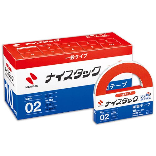 나이스택 재생지 양면 테이프 분박스 대권 10mm×20m 1팩(12권)