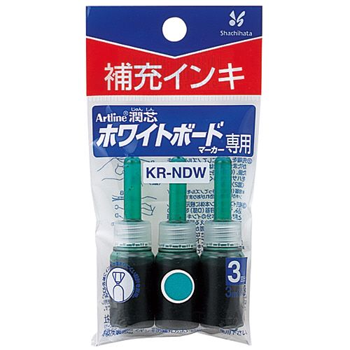 【イージャパンモール】【返品・交換・キャンセル不可】 必ず2通目のメールをご確認ください。 ※本商品は熨斗・包装（ラッピング）はお承り出来ない商品となります。※商品はご注文（ご決済）後、2-5営業日で発送（土・日・祝日除く）となります。※配送業者と契約がないため、送付先が北海道・沖縄・離島の場合キャンセルとさせていただきます。※発送予定日は、在庫がある場合の予定日となります。 ※在庫がない場合には、キャンセルとさせて頂きます。 ※納期が遅れます場合には改めてご連絡させて頂きます。※本商品はメーカー取り寄せ商品となります。 流動在庫となりますためお手配時に在庫がない場合はキャンセルとさせていただきます。 在庫と納期のご確認が必要な場合は事前にお問い合わせください。 ※ご注文確定後でのキャンセルやお届け先の変更等はお承りできませんのでご注意ください。 また、交換・返品はお承りできません。 ※商品のお写真はイメージ画像です。概要 ホワイトボードマーカーの補充インク 商品説明 ●インク色は緑、3本パックです。 仕様 インク種類 油性顔料系インキ インク色 緑 対応マーカー K-527、K-529 寸法 W60×D10.5×H115mm 材質 インキ 重量 14g その他仕様 ●内容量：3ml 備考 ※緑はコピーボードのコピーには適しません。 シリーズ名 Artline JANコード 4974052721168 【メーカー・製造または販売元】シヤチハタ【広告文責】株式会社イージャパンアンドカンパニーズ 072-875-6666《ご注意ください》 ※本商品はキャンセル・返品・交換不可の商品です。 ※商品はご注文後、1週間前後でお届けとなります。 ※商品の性質上、返品・交換・キャンセルはお受けできません。 　不良品、内容相違、破損、損傷の場合は良品と交換いたします。 　但し、商品到着から3日以内にご連絡をいただけない場合、交換いたしかねますのでご注意ください。 ※商品がリニューアルしている場合、リニューアル後の商品にてお届けとなる場合がございます。[関連キーワード：文房具 筆記具 ホワイトボードマーカー 補充インク・カートリッジ]