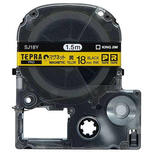 テプラ　PRO　テープカートリッジ　マグネットテープ　18mm　黄/黒文字　1個