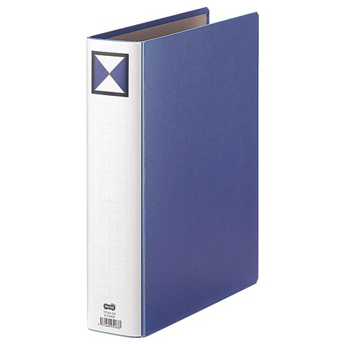 両開きパイプ式ファイル　A4タテ　500枚収容　50mmとじ　背幅66mm　青　1冊
