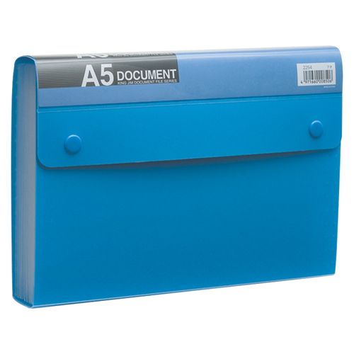 ドキュメントファイル(エコノミータイプ)　PP表紙　A5　13ポケット　青　1冊