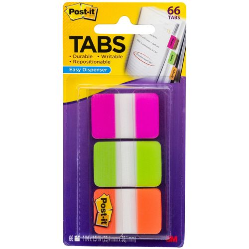 Rakuten - ポスト・イット　超丈夫なインデックス25.4×38.1mmピンク/ブライトグリーン/オレンジ　1パック(3冊)