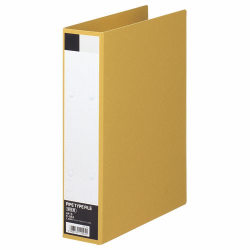 パイプ式保存ファイル　片開き　A4タテ　500枚収容　50mmとじ　背幅67mm　クラフト　1冊