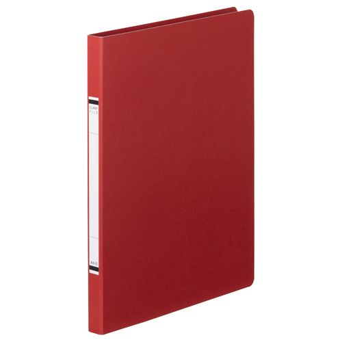クランプファイル(紙表紙) A4タテ 100枚収容 10mmとじ 背幅18mm 赤 1冊
