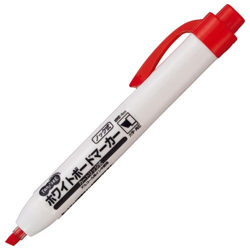 ノック式ホワイトボードマーカー　カートリッジタイプ　角芯　赤　1本