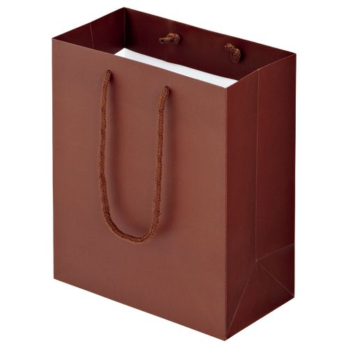 マットコート手提袋 S ヨコ220×タテ260×マチ幅120mm ブラウン 1パック(10枚)