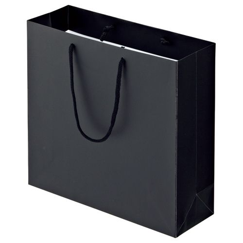マットコート手提袋 M ヨコ320×タテ300×マチ幅110mm ブラック 1パック(10枚)