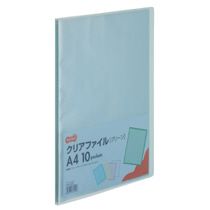 Rakuten - クリアファイル　A4タテ　10ポケット　背幅8mm　グリーン　1セット(10冊)