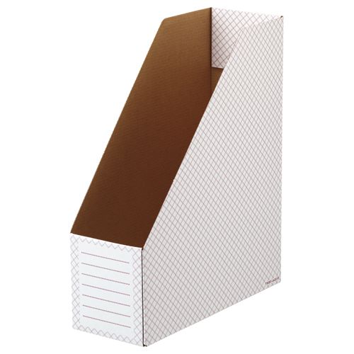 ボックスファイル（ホワイト）　A4タテ　背幅100mm　レッド　1セット（50冊：10冊×5パック）