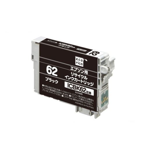 乐天商城 - リサイクルインクカートリッジ　ブラック(顔料)　[エプソン:ICBK62互換]　ECI?E62B　1個