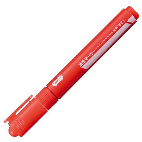 【イージャパンモール】【返品・交換・キャンセル不可】 必ず2通目のメールをご確認ください。 ※本商品は熨斗・包装（ラッピング）はお承り出来ない商品となります。※商品はご注文（ご決済）後、2-5営業日で発送（土・日・祝日除く）となります。※配送業者と契約がないため、送付先が北海道・沖縄・離島の場合キャンセルとさせていただきます。※発送予定日は、在庫がある場合の予定日となります。 ※在庫がない場合には、キャンセルとさせて頂きます。 ※納期が遅れます場合には改めてご連絡させて頂きます。※本商品はメーカー取り寄せ商品となります。 流動在庫となりますためお手配時に在庫がない場合はキャンセルとさせていただきます。 在庫と納期のご確認が必要な場合は事前にお問い合わせください。 ※ご注文確定後でのキャンセルやお届け先の変更等はお承りできませんのでご注意ください。 また、交換・返品はお承りできません。 ※商品のお写真はイメージ画像です。概要 【使い切りタイプ】プラスチック・ガラス・金属などは幅広い用途に。水気に強く、にじみにくいシングルタイプ・キャップ式油性マーカー。 商品説明 ●細字も太字も書ける平芯タイプの油性マーカー 仕様 タイプ 使い切りタイプ インク種類 油性アルコール系インク インク色 赤 芯の太さ 太字 芯形状 平芯 線幅 1.0〜4.2mm シリーズ名 TANOSEE（スタンダード） 【広告文責】株式会社イージャパンアンドカンパニーズ 072-875-6666《ご注意ください》 ※本商品はキャンセル・返品・交換不可の商品です。 ※商品はご注文後、1週間前後でお届けとなります。 ※商品の性質上、返品・交換・キャンセルはお受けできません。 　不良品、内容相違、破損、損傷の場合は良品と交換いたします。 　但し、商品到着から3日以内にご連絡をいただけない場合、交換いたしかねますのでご注意ください。 ※商品がリニューアルしている場合、リニューアル後の商品にてお届けとなる場合がございます。[関連キーワード：文房具 筆記具 油性マーカー 油性マーカー本体]