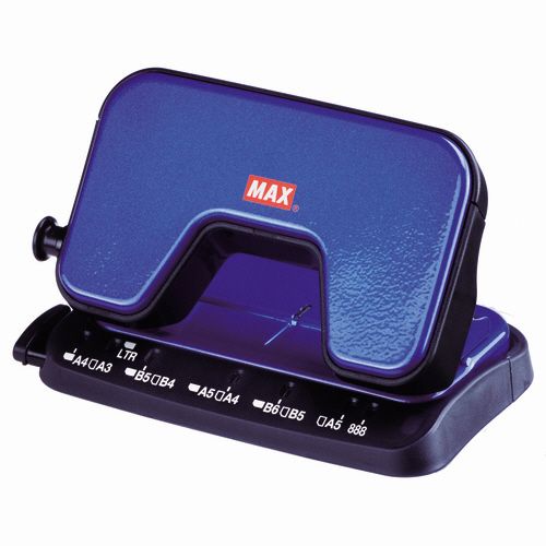 【イージャパンモール】【返品・交換・キャンセル不可】 必ず2通目のメールをご確認ください。 ※本商品は熨斗・包装（ラッピング）はお承り出来ない商品となります。※商品はご注文（ご決済）後、2-5営業日で発送（土・日・祝日除く）となります。※配送業者と契約がないため、送付先が北海道・沖縄・離島の場合キャンセルとさせていただきます。※発送予定日は、在庫がある場合の予定日となります。 ※在庫がない場合には、キャンセルとさせて頂きます。 ※納期が遅れます場合には改めてご連絡させて頂きます。※本商品はメーカー取り寄せ商品となります。 流動在庫となりますためお手配時に在庫がない場合はキャンセルとさせていただきます。 在庫と納期のご確認が必要な場合は事前にお問い合わせください。 ※ご注文確定後でのキャンセルやお届け先の変更等はお承りできませんのでご注意ください。 また、交換・返品はお承りできません。 ※商品のお写真はイメージ画像です。概要 中空刃で、軽あけパンチ！紙を一枚一枚切り取っていく新感覚！ 商品説明 ●ハンドルロックでコンパクトに収納。●ラウンド形状で力が入れやすい！ 仕様 色 ブルー 穴あけ枚数 15枚 穴数 2穴 穴間隔 80mm 穴径 6mm 穴奥行 12mm ゲージ対応サイズ A3縦まで 寸法 W119×D79×H74mm 重量 212g JANコード 4902870785819 【メーカー・製造または販売元】マックス【広告文責】株式会社イージャパンアンドカンパニーズ 072-875-6666《ご注意ください》 ※本商品はキャンセル・返品・交換不可の商品です。 ※商品はご注文後、1週間前後でお届けとなります。 ※商品の性質上、返品・交換・キャンセルはお受けできません。 　不良品、内容相違、破損、損傷の場合は良品と交換いたします。 　但し、商品到着から3日以内にご連絡をいただけない場合、交換いたしかねますのでご注意ください。 ※商品がリニューアルしている場合、リニューアル後の商品にてお届けとなる場合がございます。[関連キーワード：文房具 事務用品 パンチ 小型・中型パンチ]