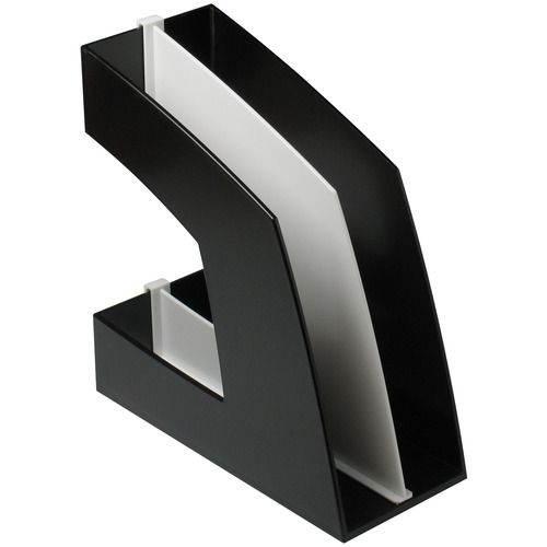 Magazine Boxes - ファイルボックス　仕切板付　A4タテ　背幅107mm　ブラック　1セット(10個)