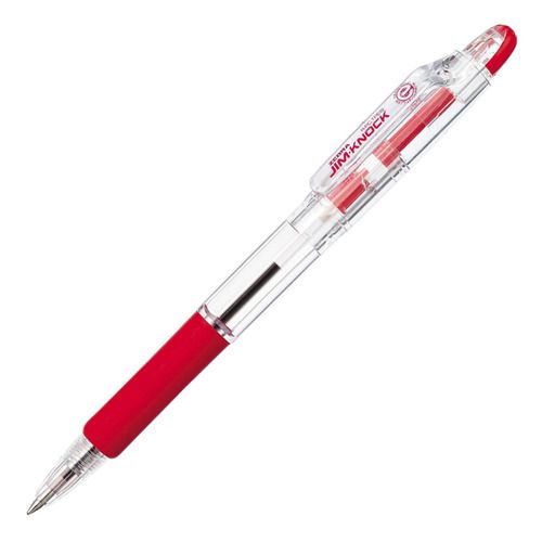 油性ボールペン　ジムノック　0．7mm　赤　1セット（100本）