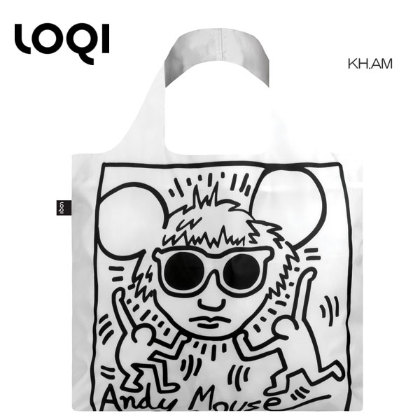 LOQI ローキー　eco-bag エコバッグ　Museum collection KH.AM　Keith Haring/Untitled Andy Mouse キース・ヘリング