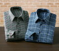 日本製紳士ウール100％格子柄シャツ