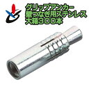 グリップアンカー SGAタイプ 300個/箱 SGA-40 ステンレス サンコーテクノ 壁つなぎ施工 ねじ径W1/2 全長50mm JCAA認証品 本体打ち込み...