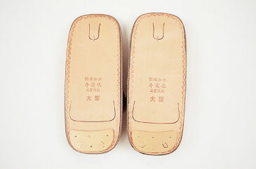 紳士用 お洒落雪駄(せった)-底牛革使用鼻緒本皮-白 LLサイズ日本製