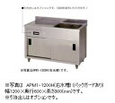 アズマ 一槽水切キャビネットシンク APM1-1200K(バックガードなし) 幅1200×奥行450×高さ800(mm)