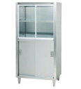 マルゼン 食器棚(上段ガラス戸・下段ステンレス戸) SUS430 BDS-157G 幅1500×奥行750×高さ1800(mm)