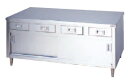 マルゼン 調理台・引出し引戸付(ステンレス戸)(バックガードなし)(両面式) SUS430 BHD-129W 幅1200×奥行900×高さ800(mm)