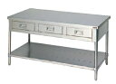 マルゼン 調理台・引出しスノコ板付(バックガードなし)(三面アール) SUS430 BWD-127T 幅1200×奥行750×高さ800(mm)