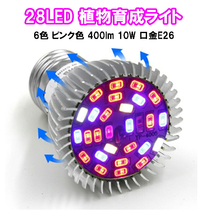 植物育成ライト LED E26口金 ledランプ 28led 28灯 ビームランプ形【28LED 植物育成ライト】【ポイント..