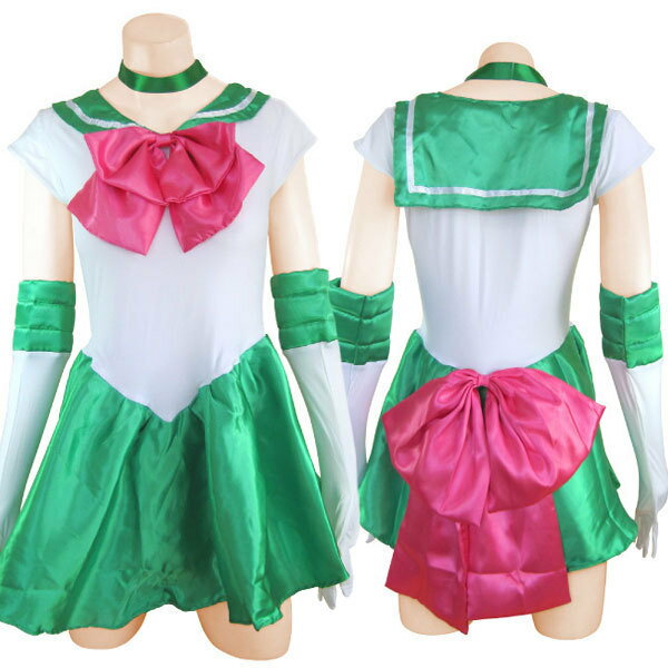 セーラームーン コスプレ 送料無料 【セーラー戦士 グリーン (Mサイズ)女性用】【送料無料】【ポイント 倍】憧れのセーラー戦士に大変身!胸元のリボンは着脱可能!月野うさぎ 風大人気全部で7カラーご用意! 高級コスプレ衣装tam21786