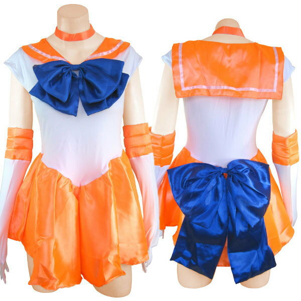 セーラームーン コスプレ 送料無料 【セーラー戦士 オレンジ (Mサイズ)女性用】【送料無料】【ポイント 倍】憧れのセーラー戦士に大変身!胸元のリボンは着脱可能!月野うさぎ 風大人気全部で7カラーご用意! 高級コスプレ衣装tam21787