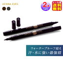 【ヘナアイズ(2本セット)】【メール便送料無料】【ポイント 2倍~10倍】染める アイブロウ 落ちない 天然ヘナエキス 眉毛 タトゥー ペン アイブロー 消えない 防水 ウォータープルーフ 水に強い 汗に強い 2way 太口 細口 プール 海 プロイデア kid