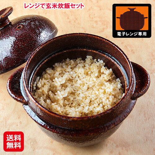 浸水なし！洗米から炊飯まで35分！【レンジで玄米炊飯セット】【送料無料】【ポイント 2倍】ケデップ 電子 レンジ 炊飯 1合 土鍋 レンジで玄米を炊く 玄米 白米 雑穀米 ご飯 炊ける 簡単 時短 家事 グッズ 調理器具 日本製 sl