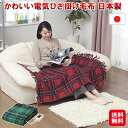 【かわいい電気ひざ掛け毛布 日本製】【送料無料】【ポイント 2倍】ダニ退治 電気毛布 掛け敷き兼用 室温センサー 電気ひざ掛け 洗える 暖かい ダニ 対策 毛布...