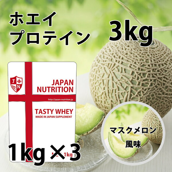 送料無料 コスパ最強 3kg マスクメロン味 プロテイン3kg 国産 とにかく美味しいプロテイン ホエイプロテイン テイスティホエイ 筋トレ 3キロ 部活 学生 高校生 中学生 女性 ラグビー アメフト …