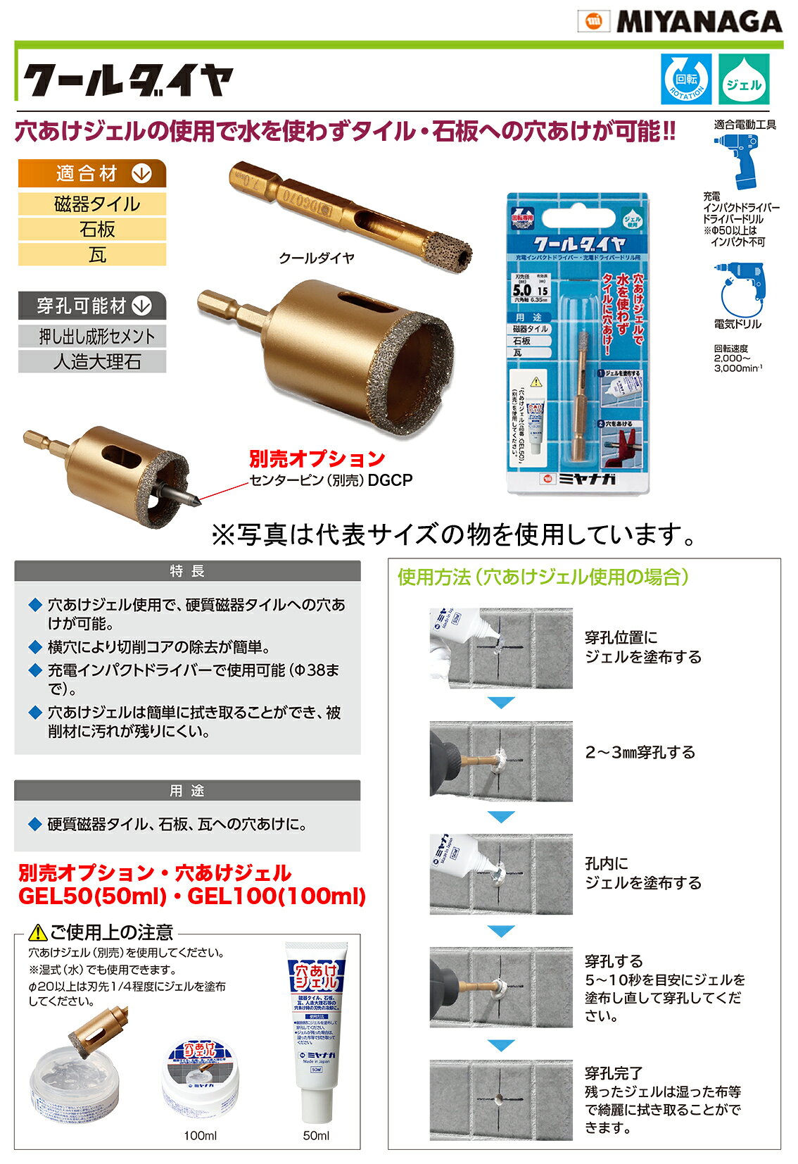 〈ミヤナガ〉 クールダイヤ　DG300 【オススメ】