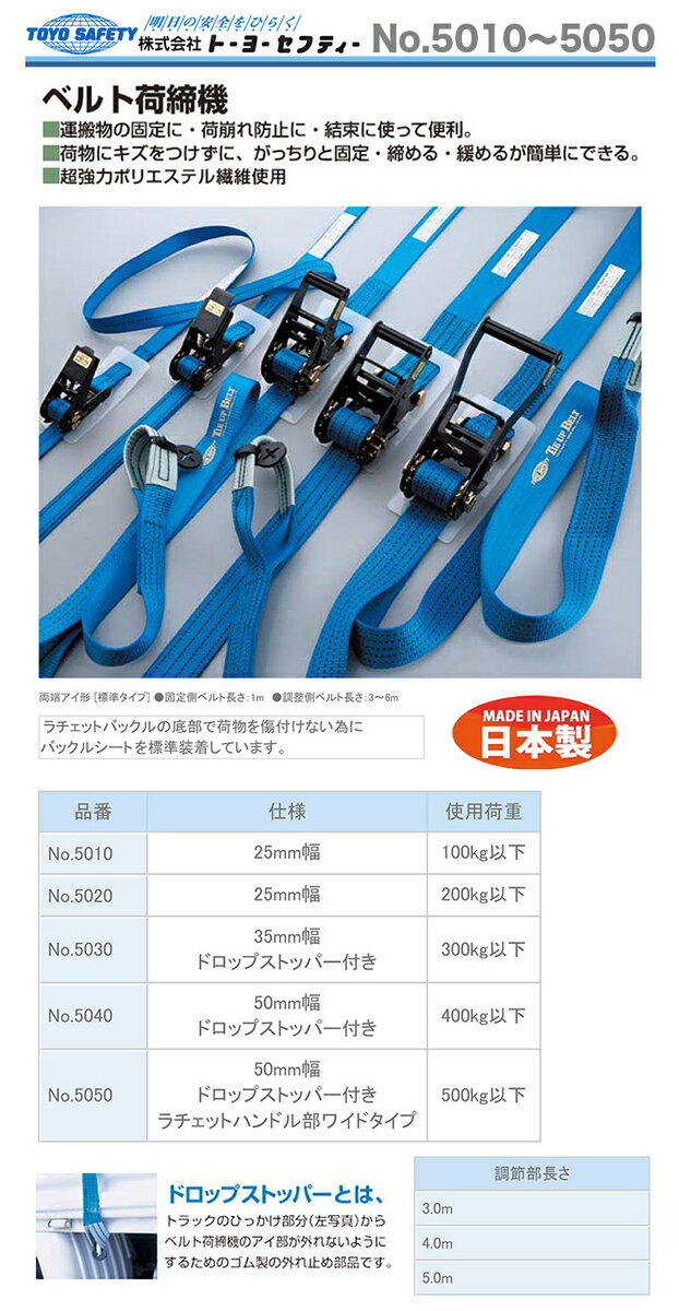 乐天商城 - 〈トーヨーセフティー〉ベルト荷締機　25mm幅 　5020 4M