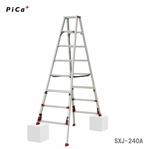Other - 【代引不可】〈ピカ〉四脚アジャスト式専用脚立　スタッピー　SXJ-240A　【大型・長物】《事前お問い合わせ品》