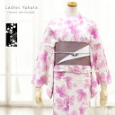 【P5倍!5/9 20:00〜5/16 1:59限定】 【送料無料】女性浴衣【華かづら 生成り×ピンク ヤマブドウ 山葡萄 15357】フリーサイズ 単品 ゆか...