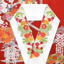 【P5倍!5/9 20:00〜5/16 1:59限定】 【メール便送料無料】刺繍半襟 刺繍半衿【白地 赤・朱色・黄 松竹梅に菊 13463】日本製 シルエリー はんえり 振袖 袴 成人式【沖縄配送不可】(4)