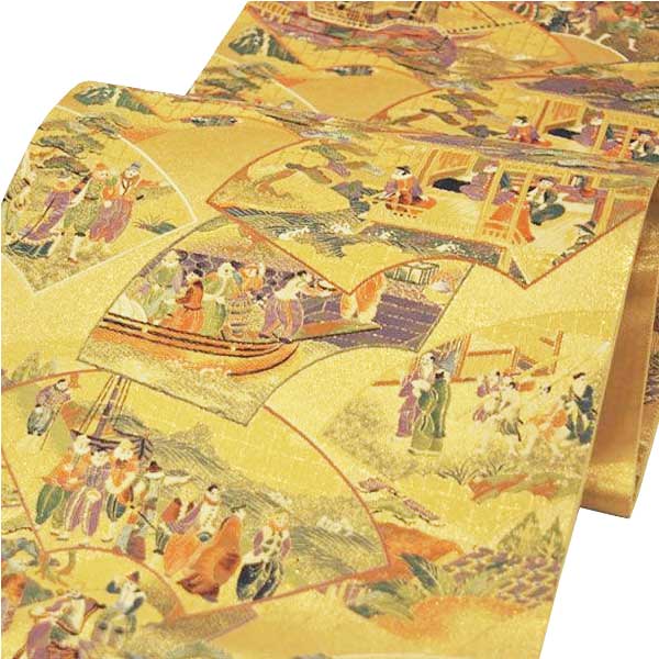 袋帯　西陣織　正絹　「想扇南蛮図」　お仕立代込【沖縄配送不可】