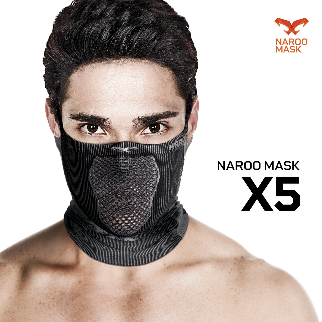 Naroo Mask X5 スポーツ用フェイスマスク 日焼け予防 UVカット 防風 防寒 自転車用 スギ ヒノキ 花粉症 紫外線対策 …