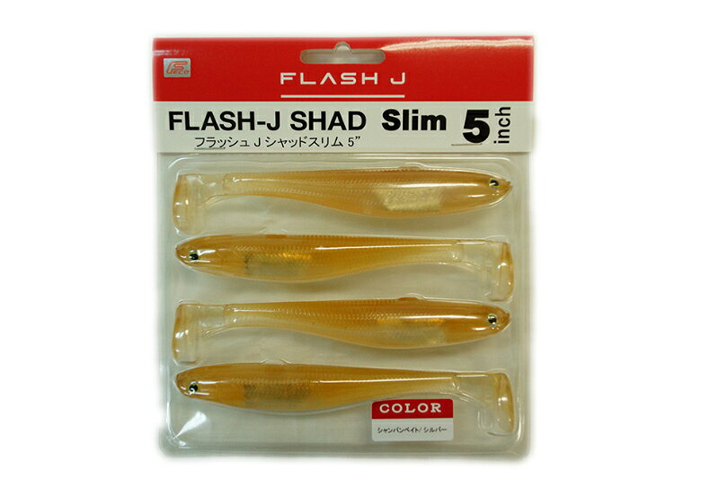 乐天商城 - フィッシュアロー フラッシュジェイシャッドスリム 5インチ Flash-J Shad Slim #F46 シャンパンベイト/シルバー