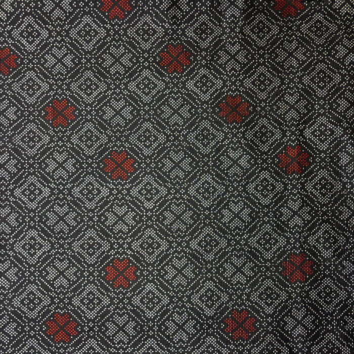 【中古】花菱紋が並ぶ綺麗な大島紬はぎれ