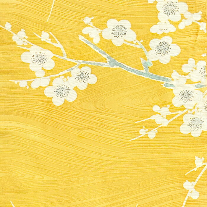 ポイント10倍期間中【新入荷】【中古】砂色地に白い梅花が描かれた着物はぎれ