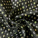 【中古】黒色地に4色の絞り染め着物はぎれ