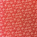 【中古】濃い朱色地に花唐草の着物はぎれ