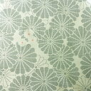 【中古】菊花が重なり並ぶ白大島紬はぎれ