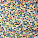【新入荷】【中古】紺色地に菊花が埋め尽くす着物はぎれ