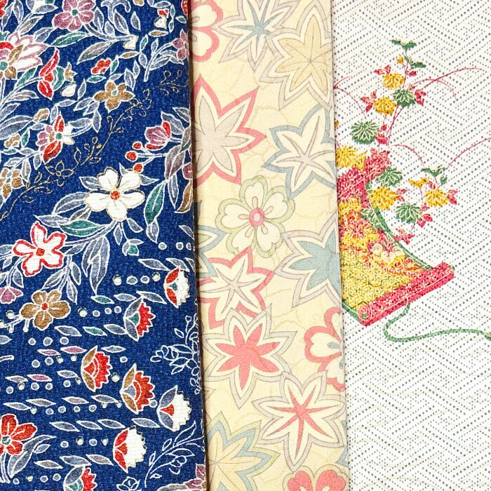 Rakuten - 1000円ポッキリ【中古】着物はぎれ3枚セット